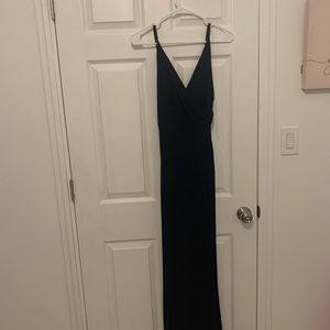 Long dress with high slit and spaghetti straps